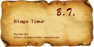 Blaga Timur névjegykártya